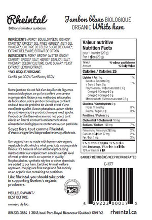 Jambon blanc entier bio