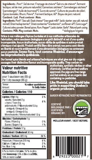 Organic goat cheese and wild berries dry sausage (2x)