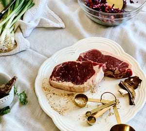 Organic strip loin steak