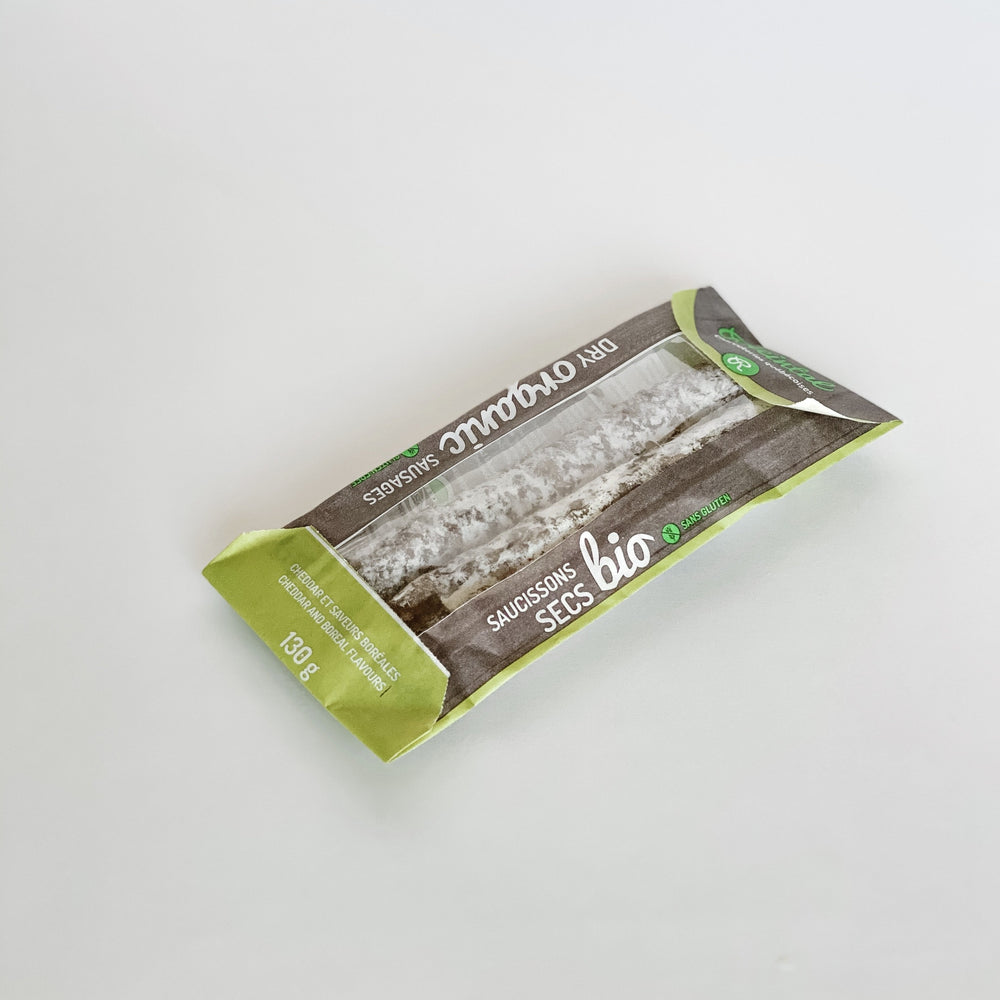 Saucisson sec cheddar et saveurs boréales bio