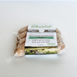 Saucisse cuite Confit ail et thym bio