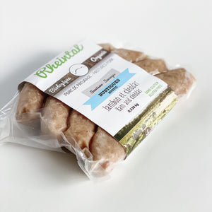 Organic Ham and cheese sausages