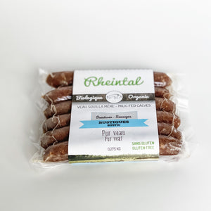 Organic pure veal sausage