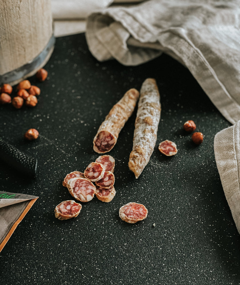 
            
                Load image into Gallery viewer, Dry organic sausage hazelnut and cognac (2x)
            
        