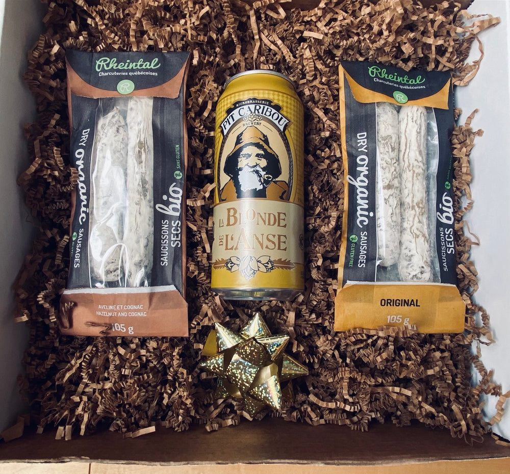 Ensemble cadeau bière et saucisson sec