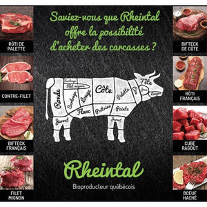 1/4 arrière de boeuf bio emballage sous-vide