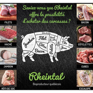 1/2 porc bio emballage sous-vide