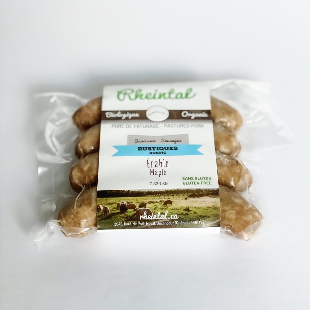 Organic maple sausage